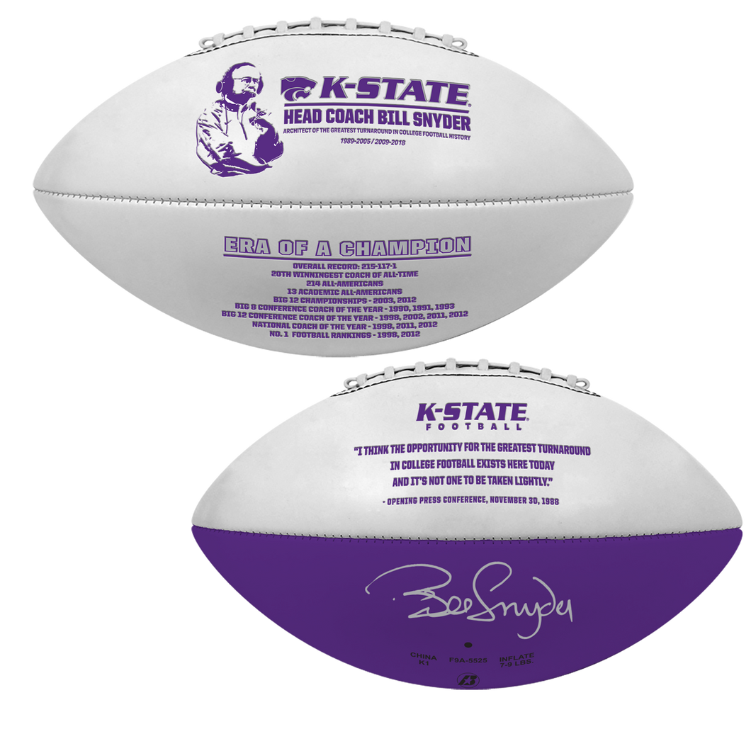 Bill Snyder, K-State Era of a Champion Autographed Football